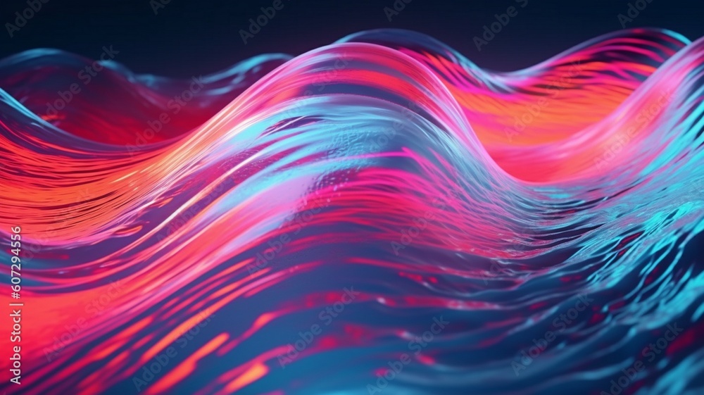 Holographic Neon Fluid Waves Generative AI Holographic Neon Fluid Waves Generative AI