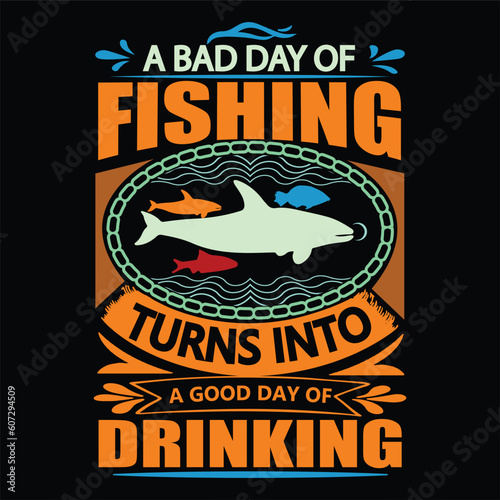 Fishing T-shirt design vector