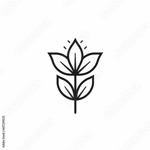 Minimalist Flower Flat Logo Illustration