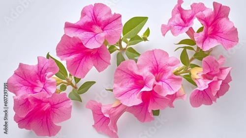 five pink Mediterranean Bougainvillea flowers Generative AI