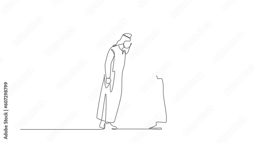Continuous Line Script Engaged Animated self drawing of continuous line draw Arab man woman arguing ...
