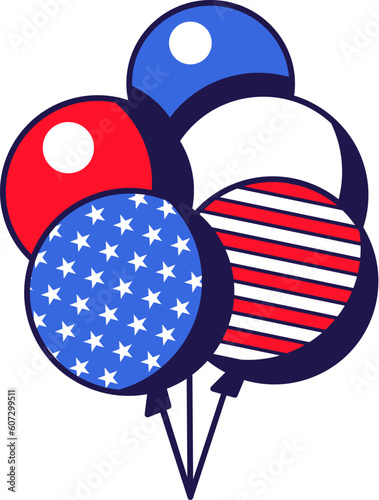American Flag Balloons Festive Set