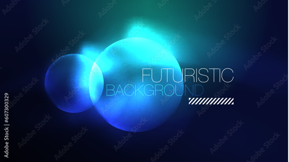 Circles with bright neon shiny light effects, abstract background wallpaper design Circles with bright neon shiny light effects, abstract background wallpaper design