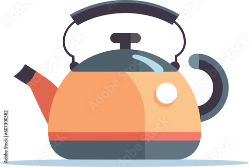 An orange kettle vector illustration.