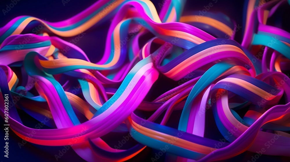 simple abstract background with colorful neon Generative AI