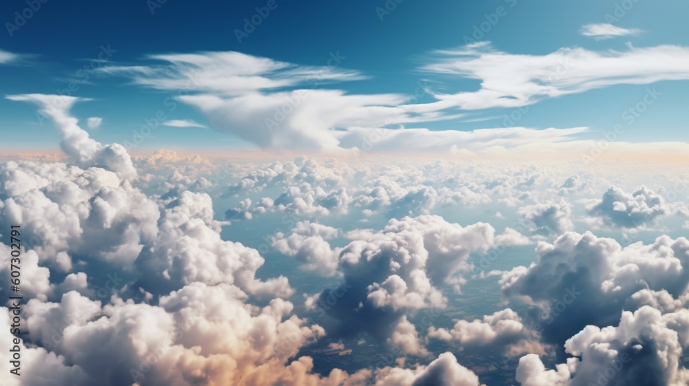 Panoramic shot of a beautiful cloudy sky Generative AI