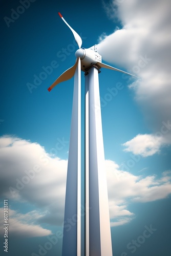 wind turbine in the sky, Generative AI