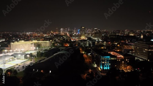 Wallpaper Mural Nashville, Tennessee skyline at night with drone video moving in wide shot. Torontodigital.ca