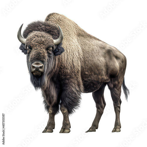 Bison isolated on white created with Generative AI