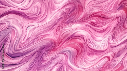Abstract pink background with wavy lines, generative AI.