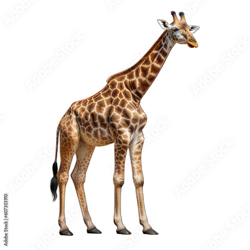 Giraffe isolated on white created with Generative AI