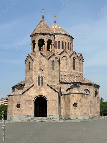 Kathoghike St. Astvatsatsin Church. Structure by 1264 year, 13-th century. Yerevan city, Armenia. Katoghike Holy Mother of God Church. Basilica of small medieval catholic church. Ancient architecture