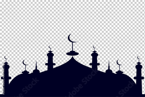 blue moqsue vector illustration with moon symbol photo