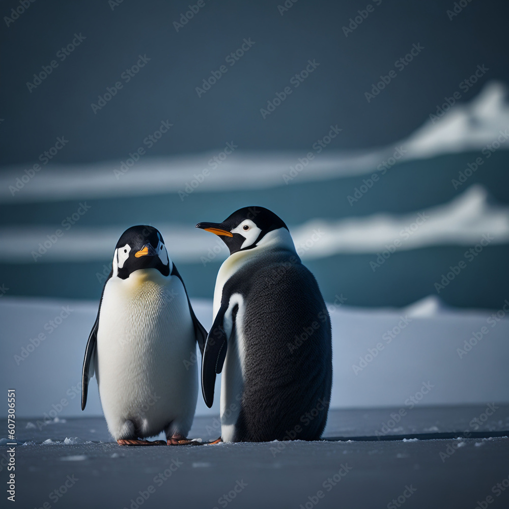Obraz premium two penguins on a rock