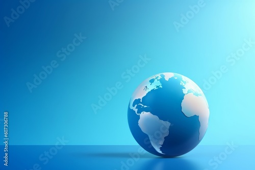 Earth globe blue background. Generate Ai