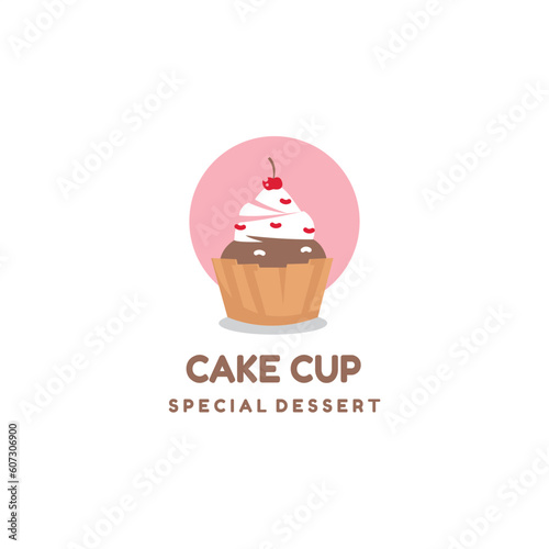 cupcake logo in sweet dessert vector vintage style