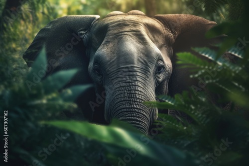 Jungle elephant. Generate Ai