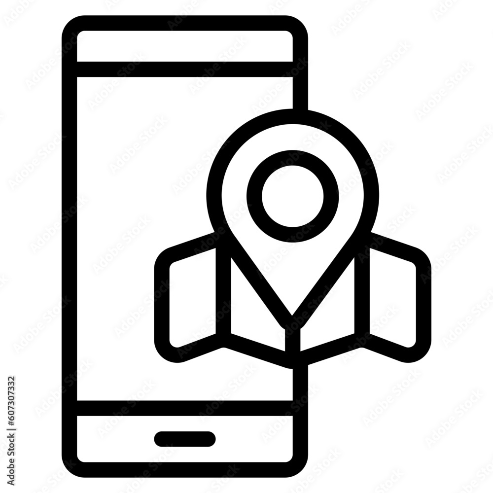 Maps smartphone line icon, use for website mobile app presentation Maps smartphone line icon, use for website mobile app presentation