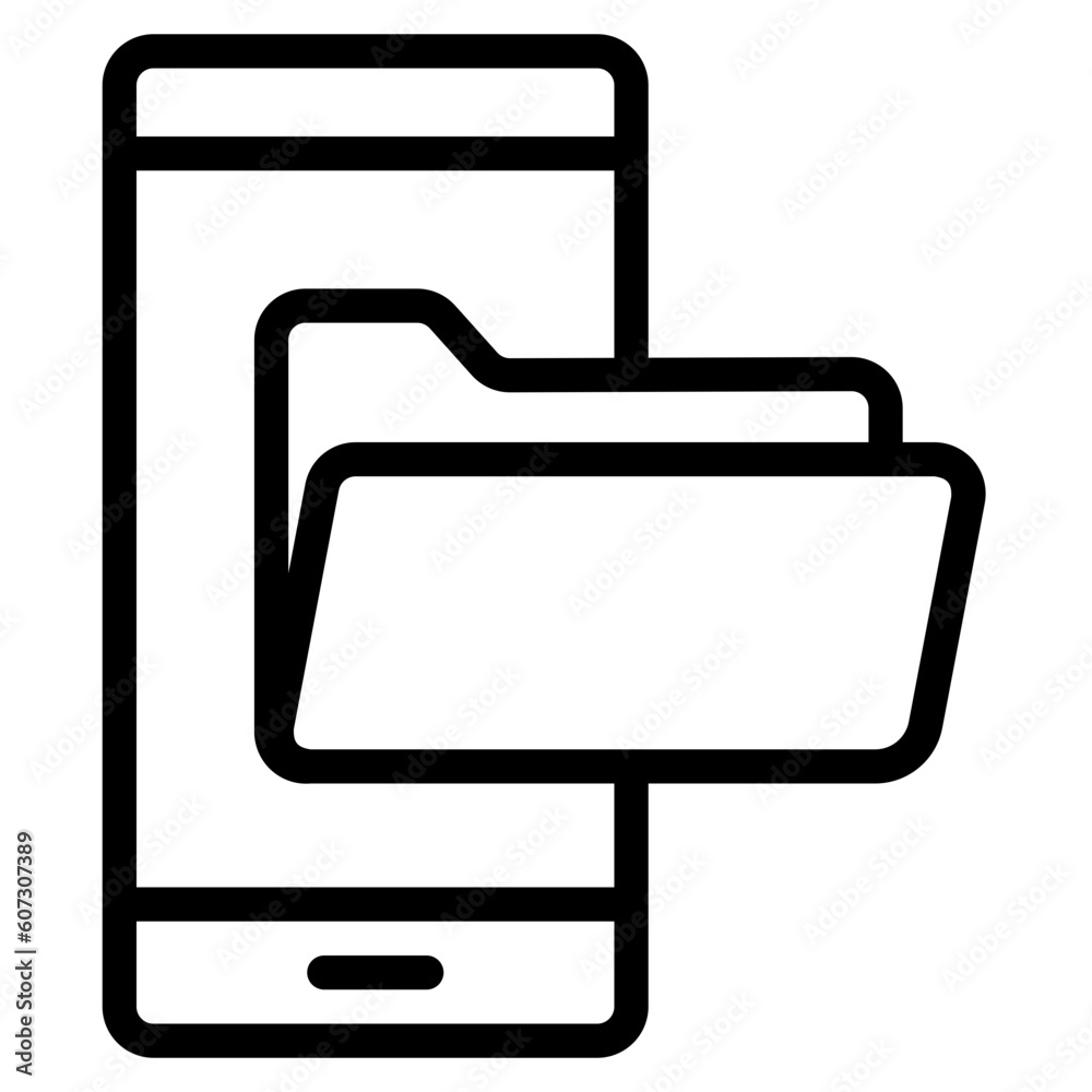 Folder smartphone line icon, use for website mobile app presentation Folder smartphone line icon, use for website mobile app presentation