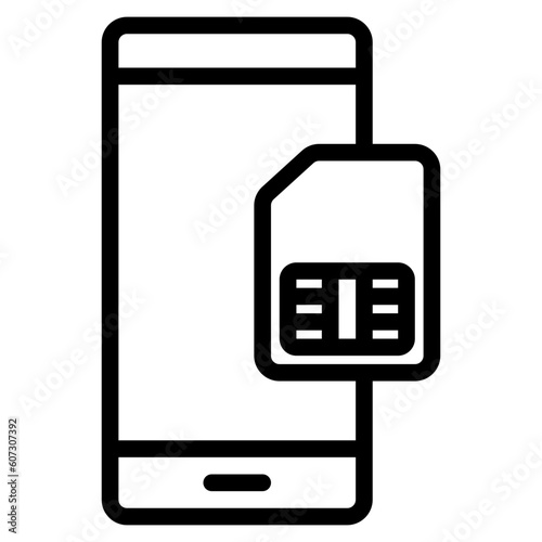 Sim card smartphone line icon, use for website mobile app presentation
