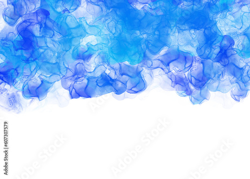 Abstract blue hand painted watercolour background