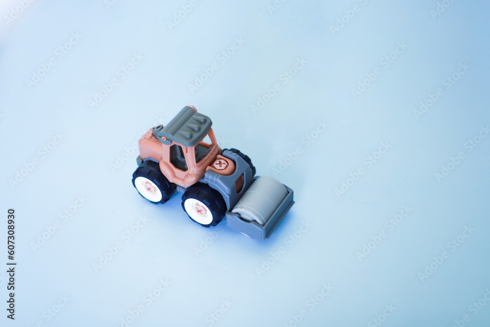 Obraz premium Roller machine. Roll up the asphalt. Flat lay transport ice rink