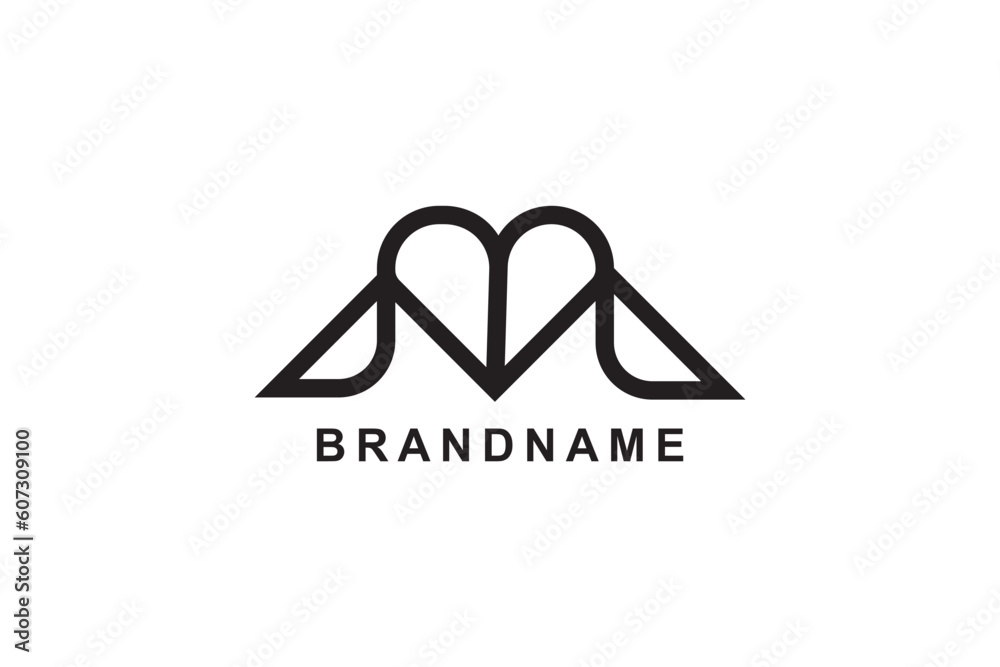 letter mlove logo design concept
