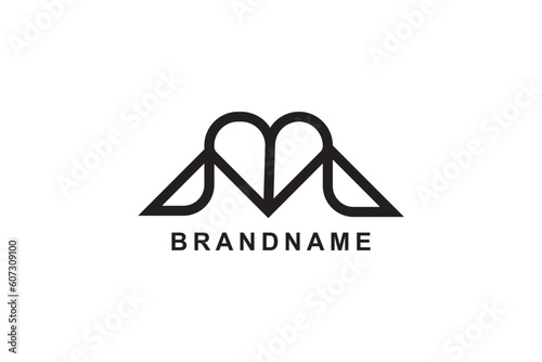 letter mlove logo design concept