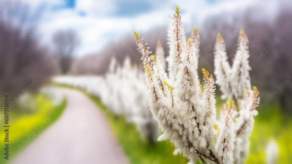 Defocused spring landscape Generative AI Defocused spring landscape Generative AI