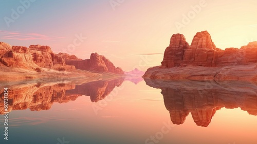 fantastic sunset landscape panorama Generative AI