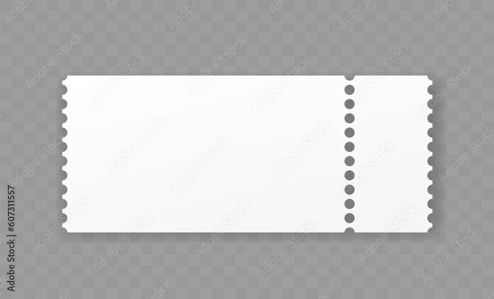 paper coupon on transparent background, promo voucher. Vector illustration paper coupon on transparent background, promo voucher. Vector illustration