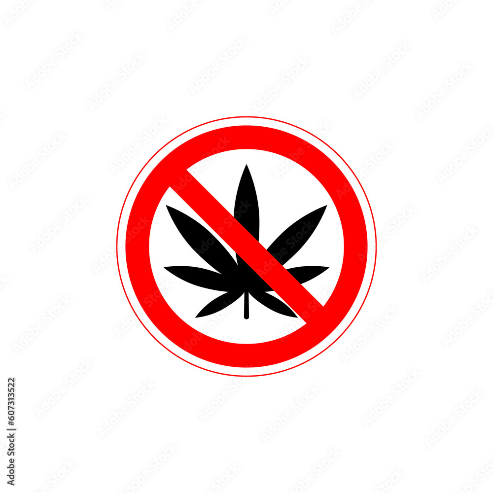 Stop marijuana or cannabis leaf icon isolated on transparent background Stop marijuana or cannabis leaf icon isolated on transparent background