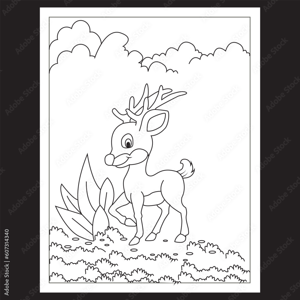 Fototapeta premium Deer coloring page. coloring page for kids
