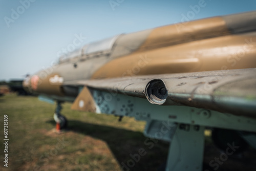 Military plane wing detail