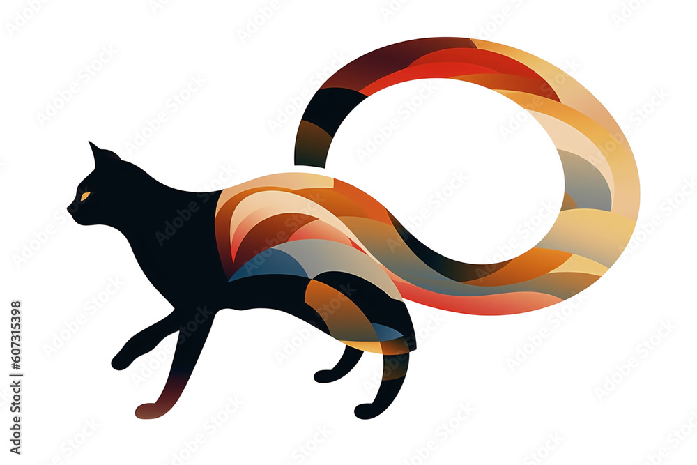 Obraz premium Cat graphic isolated