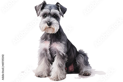 schnauzer puppy isolated on white