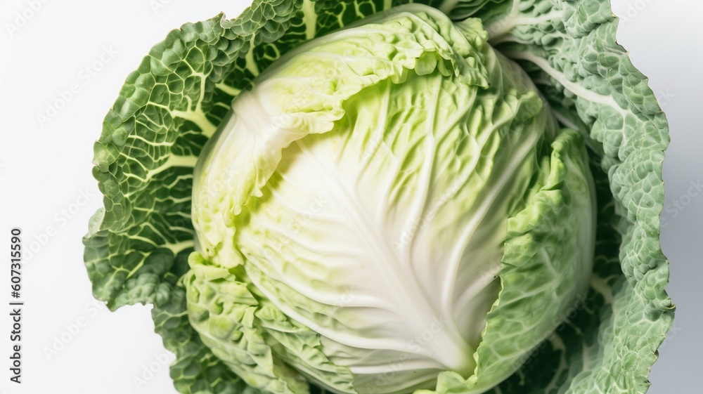 Fototapeta premium Fresh raw cabbage isolated Generative AI