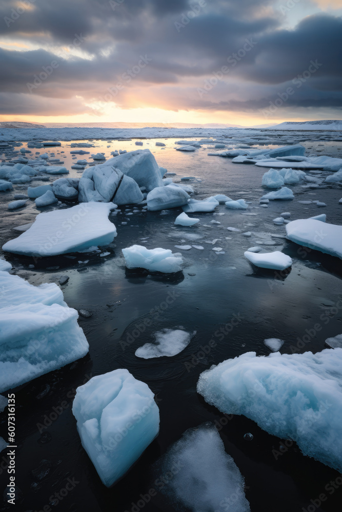 Melting polar ice caps - Generative AI Melting polar ice caps - Generative AI
