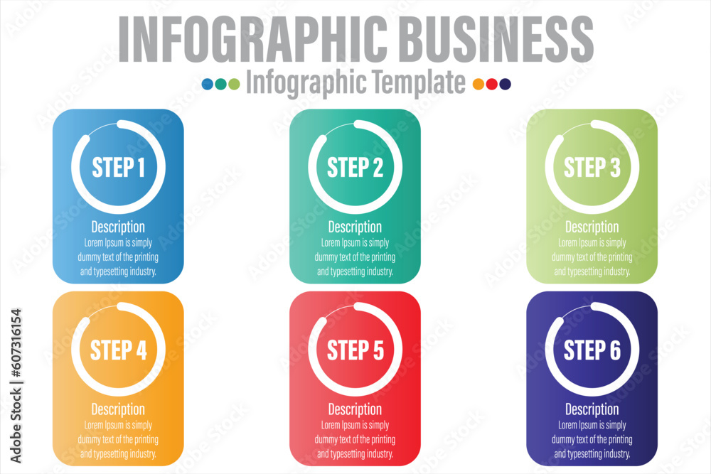 Infographic template with numbers six option can be used for workflow layout, diagram, number step up options. Infographic template with numbers six option can be used for workflow layout, diagram, number step up options.