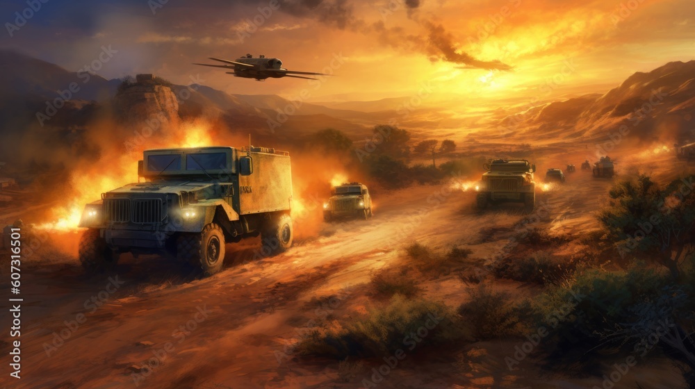 Military Cover The Convoy Game Artwork