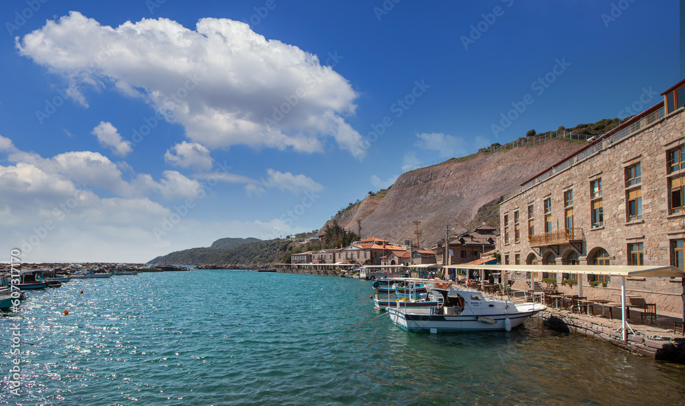 Behramkale (Assos), Canakkale, Turkey. The ancient harbor in the Ayvacık district of Çanakkale. It is also one of the first cities in Anatolia to accept Christianity.