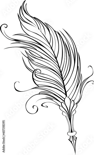 Contour feather pen