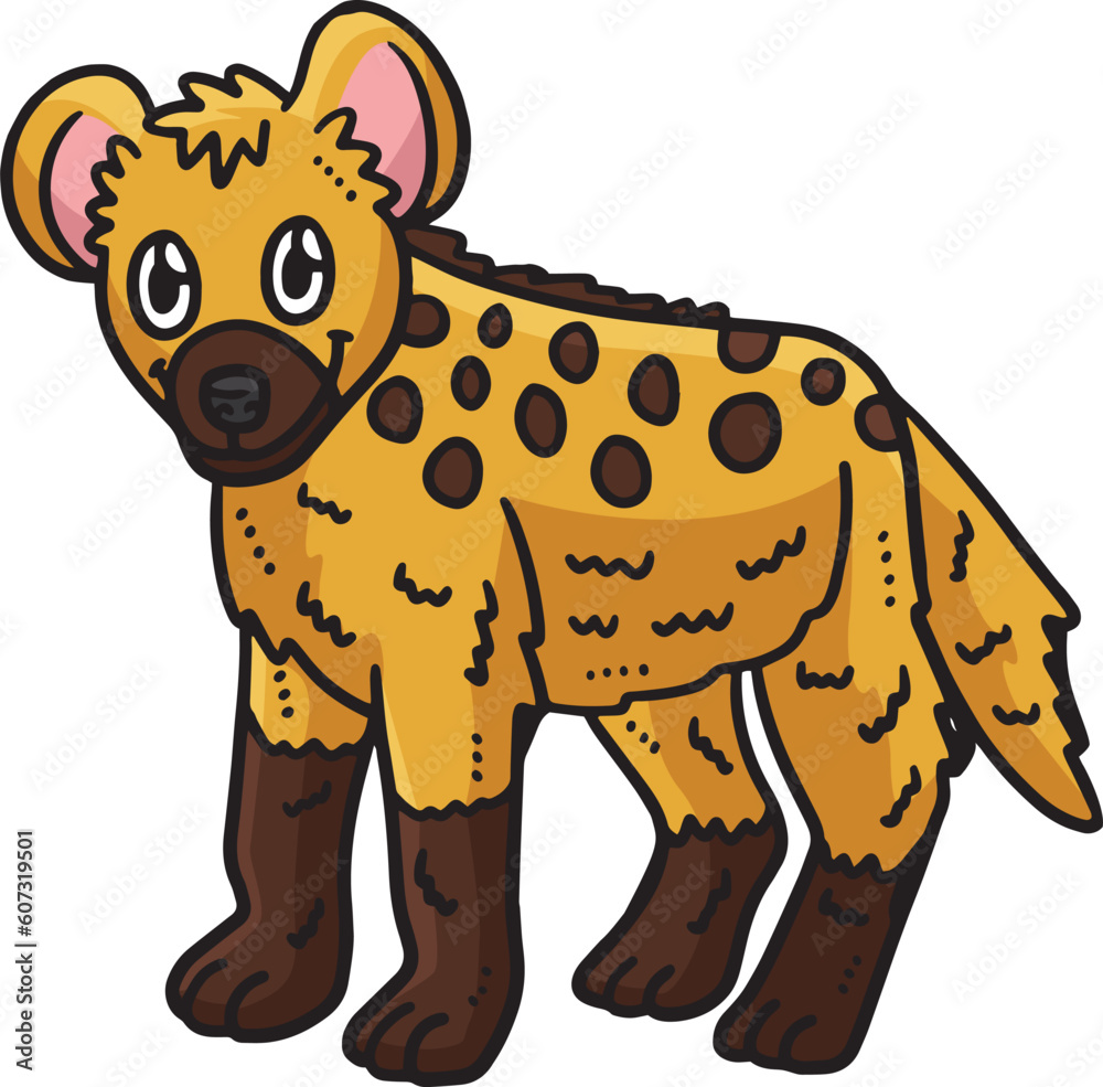 Baby Hyena Cartoon Colored Clipart Illustration Stock Vector | Adobe Stock