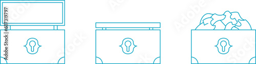 a chest with things, a grandmother's chest for storing things and clothes, an old chest, vector illustrations sorted into layers with the possibility of color filling