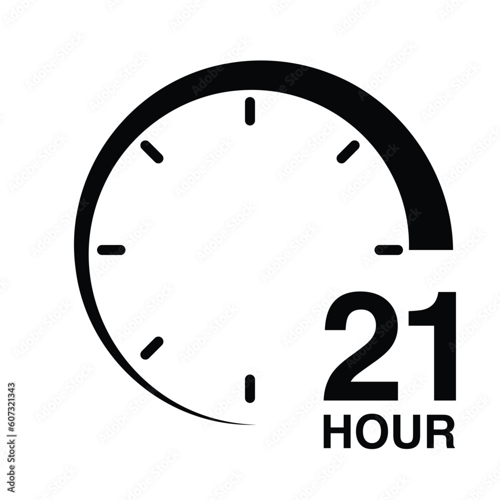 21 hour protection clock time sign icon symbol vector illustration isolated on white background 21 hour protection clock time sign icon symbol vector illustration isolated on white background