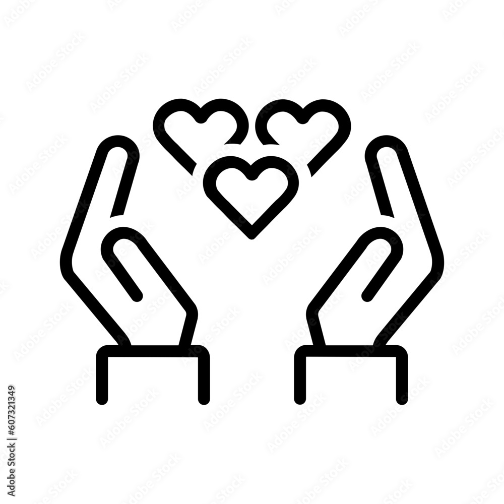 Fototapeta premium Black line icon for Hand care