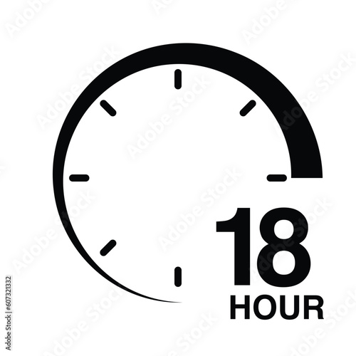 18 hour protection clock time sign icon symbol vector illustration isolated on white background