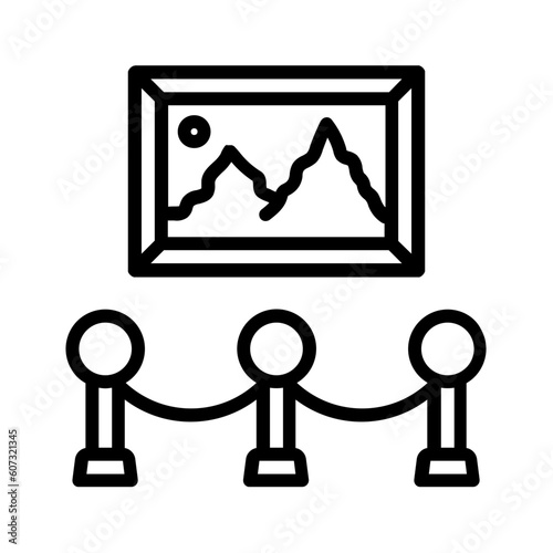 Black line icon for Exhibit