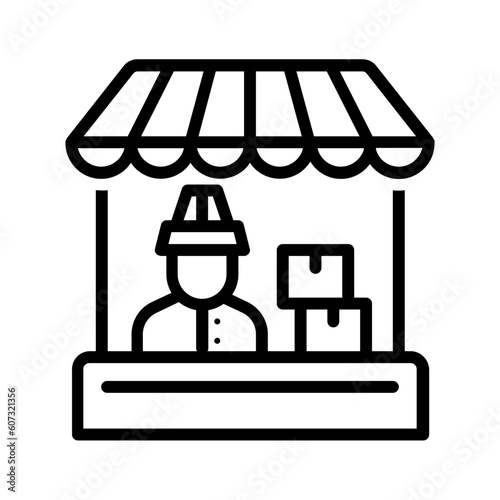 Black line icon for Merchant
