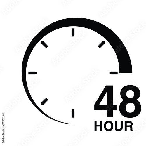48 hour protection clock time sign icon symbol vector illustration isolated on white background